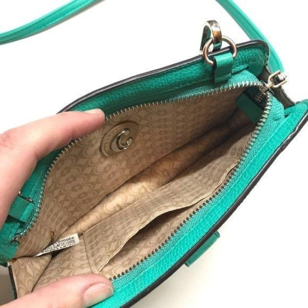 Women´s crossbody clutch wallet purse handbag unbranded green small vegan - Picture 3 of 8